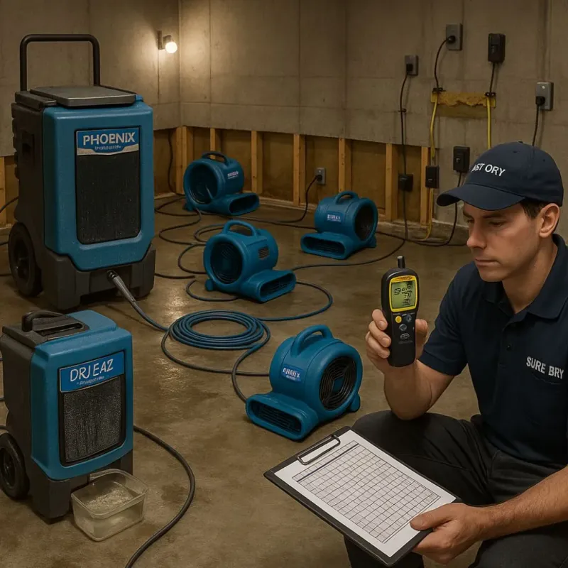 Structural Drying and Dehumidification process in Sykesville, PA